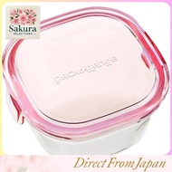 Iwaki Heat-Resistant Glass Storage Container Pink Square SS 200ml Pack & Range