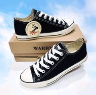 SEPATU SEKOLAH WARIOR SPARTAC HITAM PUTIH TINGGI PENDEK SEPATU SEKOLAH UK 37-43