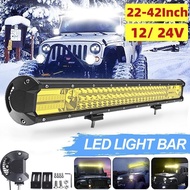 22 32 42 Inch Off Road LED Waterproof Light Bar Led Work Lights 12V 24V Spot Flood Combo Beam for Truck Tractor SUV 4X4 4WD Offroad Light