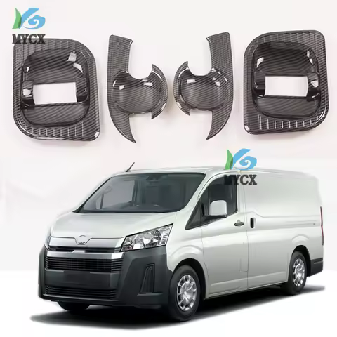 For Toyota HiAce Sixth generation (H300) 2019 2020 Carbon Fiber Style Door Handle Bowl Cover Cup Cav