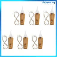 6Pcs Battery Supply String Light Candle Flame Bottle Light Stopper String Lamp  zhiymais