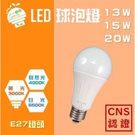 [IF Ichiban Light] CNS Certification~LED Bulb Light 13W 15W 20W Full Voltage Yellow White Natural LE