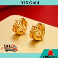 Subang Emas 916 gold earring Emas 916 anting 916 Earring 耳環 earrings for women barang kemas 916 earrings