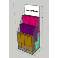3-tier roll-on acrylic shelf