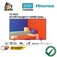 Hisense 75 Inch 4K Smart TV UHD Google TV NEWER Android TV 75" Television 电视 電視機 75A6500K Replace 75A6500H