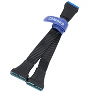 USB 3.0 Header Splitter Extension Cable, Small Mini USB 3.0 19/20 Pin 1 to 2 Y Splitter Internal Ada