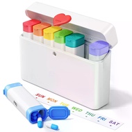 Pill Organizer 2 Times a Day - Large Capacity Weekly AM PM Pill Box with Heart Latch