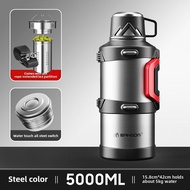 Large Portable Thermal Cup High Capacity 5000ml Outdoor Vehicle Mounted Water Bottle 316L Stainless 