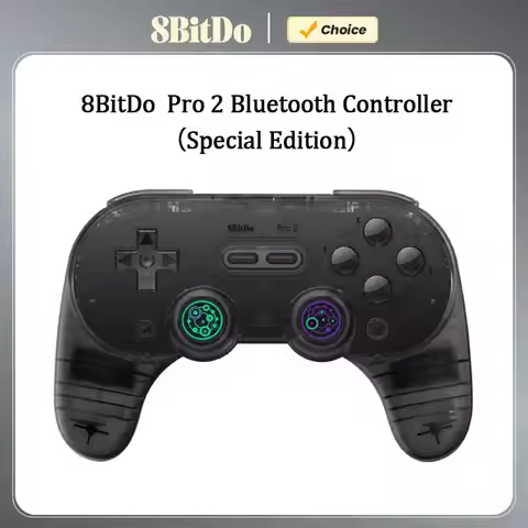 8BitDo Pro 2 Bluetooth Controller Gamepad Handle for Nintendo Switch 2, PC, macOtransparent blackl E