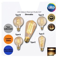 Edison Bulb ST64 G80 G95 G125 40W Filament 6W LED E27 Bulb Retro Vintage Light Bulb mentol Lampu