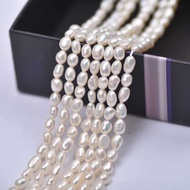 Baroque Irregular 3-4m Double-Sided Light Straight Hole d i y Jewelry Half-Made Necklace Natural Fre
