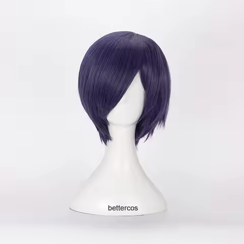 High Quality Touka Kirishima Cosplay Wig Kirishima Toka Wig Short Blue Purple Heat Resistant Synthet