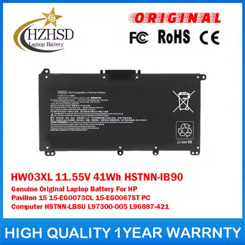HW03XL 11.55V 41Wh HSTNN-IB90 Genuine Original Laptop Battery For HP Pavilion 15 15-EG0073CL 15-EG00