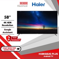 Haier 58" Television 4K UHD LED Resolution Android TV H58K66UG PLUS with Built-in Chromecast