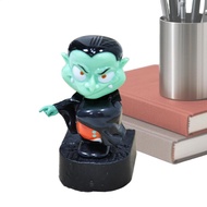 Dashboard Decorations Halloween Solar-Powered Vampire Shaking Head Doll Spooky Figure fitnesmy