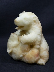 壽山石 林亨雲大師雕刻北極熊 擺件 石雕 媲美雞血石田黃善柏硃砂凍