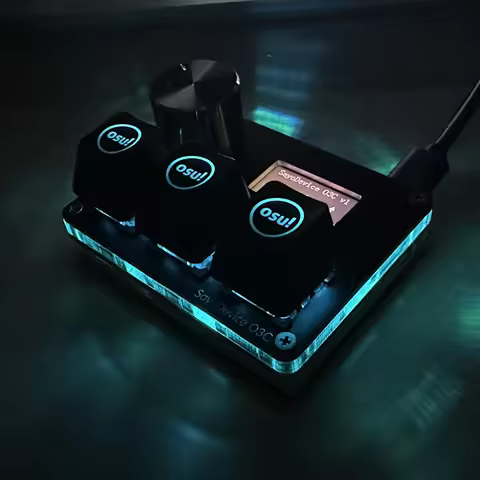 4+4 O3C+++ SayoDevice OSU O3C Rapid Trigger Hall Switches Magnetic Pink Switches Keyboard With Knob