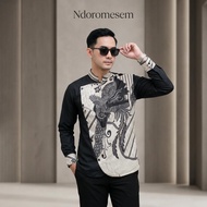 KATUN Modern batik beskap jascop cream fine cotton baju batik lelaki baju batik malaysia lelaki baju