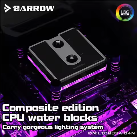 For Ryzen AM3/AM4 Composite CPU Water Blocks, POM/barss Top Optional, LRC 2.0 5v 3pin, Microwaterway
