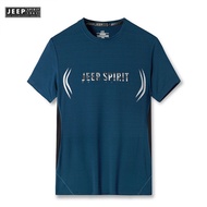 JEEP SPIRIT 1941 ESTD Summer mens short-sleeved T-shirt round neck print versatile casual undershirt