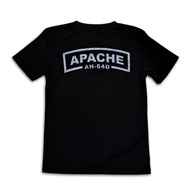 APACHE Black RSAF SAF T Shirt Singapore Training Exercise Gym Jogging Workout Polyester HELICOPTER  