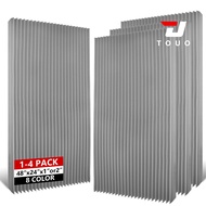 {dfthg} TOUO Wedge Soundproof Acoustic Foam Panels 47.2"x23.6" 1-4Pack Noise Absorbing Wall Tiles fo