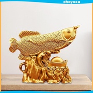 [Ehoyoxa] Feng Shui Wealth Arowana Fish,Fish Sculpture,Feng Shui Decor,Sturdy,Lucky Statue Figurine 