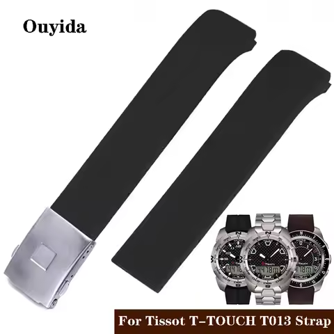 Silicone watch strap For Tissot 1853 Tengzhi T-Touch original T013 Waterproof watchbands T047T081T33