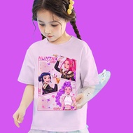 Huntrix Kpop Demon Hunter T-shirt Cartoon Demon Hunter Print Clothes Women Girls 100% Cotton Tee Shi