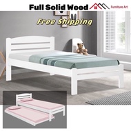 💕♦Furniture Art Full Solid Wood Single Bed Frame/ Super Single Bed Frame/ Katil Kayu / Katil Bujang/ Katil Super Single