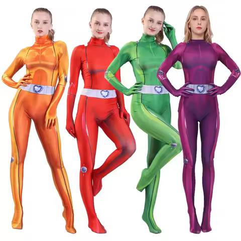 Women Cosplay Bodysuit Anime Clover Ewing Jumpsuits for Adult Halloween Party Samantha Simpson Alexa