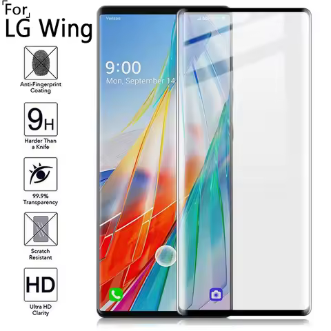 For LG Wing Full Coverage Screen Protector 9H Hardness Tempered Glass HD Clear Screen Protective Fil