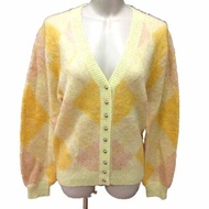 SHIPS Cardigan Sweater Knit Mohair argyle Direct from Japan Secondhand