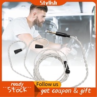 stylish365-my Yunseity 3.5mm Upgraded Earphone Cable  4 Core Silver Plated Copper Wire Gold Plug Rep