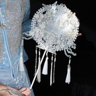 Chinese Style Wedding Ancient Fan Bridal Group Fan Handmade Material Package Wedding Fan Wedding Hol