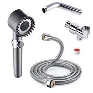 1 Piece Shower Hose Set, with Three-Adjustable One-Touch Water Stop Filter Shower Head, 6inch Pieces Wall Pipe, 79inch Ultra-Long Stainless Steel Hand @-@held Shower Head Hose, with Brass Embedded and Nuts-Durable, Flexible, Adjustable Hose Bracket and Wa
