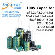 1-50PCS 100V Aluminum Electrolytic Capacitor 1 2.2 2.7 4.7 10 22 33uf 47uf 68uf 100uf 150uf 220uf 33