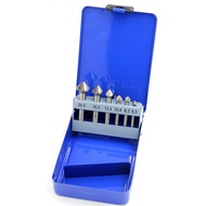 ♧┇✠ straight shank 6pcs/Set 3 Flute HSS Hard Metals Titanium Three Edge Chamfer Chamfering Cutter Countersink Drill Bit in Tin box