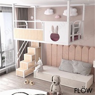 Nordic HDB Bed Multifunction Suspend Bed Frame Iron Single Bed Frame Flat Single Bed Bunk Bed dubuke
