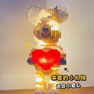 LED Bear brick 21cm Lego Building Block Micro Bricks Assembled Particles DIY Kids 全马bearbrick积木新款 最便宜🔥迷你暴力熊积木