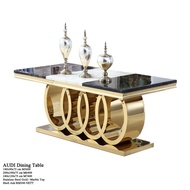 [MR FURNITURE] AUDI Gold Dining Table I Light Luxury I Stainless Steel Gold I Meja Makan