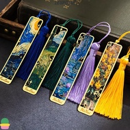 IESPOIRYI Metal Bookmark, Hollow Oil Painting Reading Book Clip, Multifunctional Sunflower Lotus Met