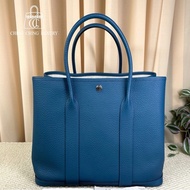 🌈Hermes💙Garden Party 36💙C1海外藍銀扣🌈有正單💙99新閑置🌟愛馬仕🌟