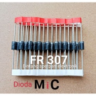 (1 PIECE) DIODE FR307 1000V 3A MIC Renteng DIODE FAST RECOVERY FR307 DIODE FR 307 3 Ampere 1000 VOLT