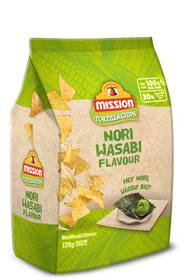 Mission Tortilla Chips Nori Wasabi Flavoured 170g ขนมข้าวโพดทอดกรอบรสโนริวาซาบิ ขนาด 170 กรัม (1196)