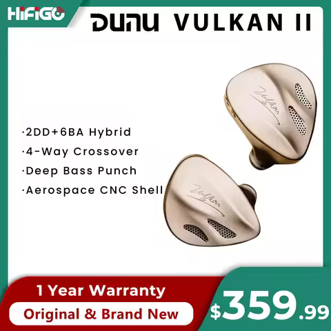 DUNU Vulkan 2 / Vulkan II 2DD+6BA Hybrid Drivers In-ear Monitor Earphone Four-Way Frequency Crossove