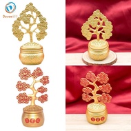 [Dovewill] Desktop Tree Figurine Abundance Decor Gold Money Coin Statue Luxury Table Decoration for 