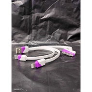3 in 1 colorful micro USB lightning and tab power bank cable