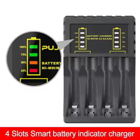 Battery Charger 4 Slots Intelligent With LED Indicator USB Charger For No.5/7 1.2V Rechargeable Batt