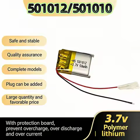 5-100pcs Lipo Rechargeable Polymer Lithium Batteries 501010 501012 3.7V 35mAh Bluetooth Batteries fo